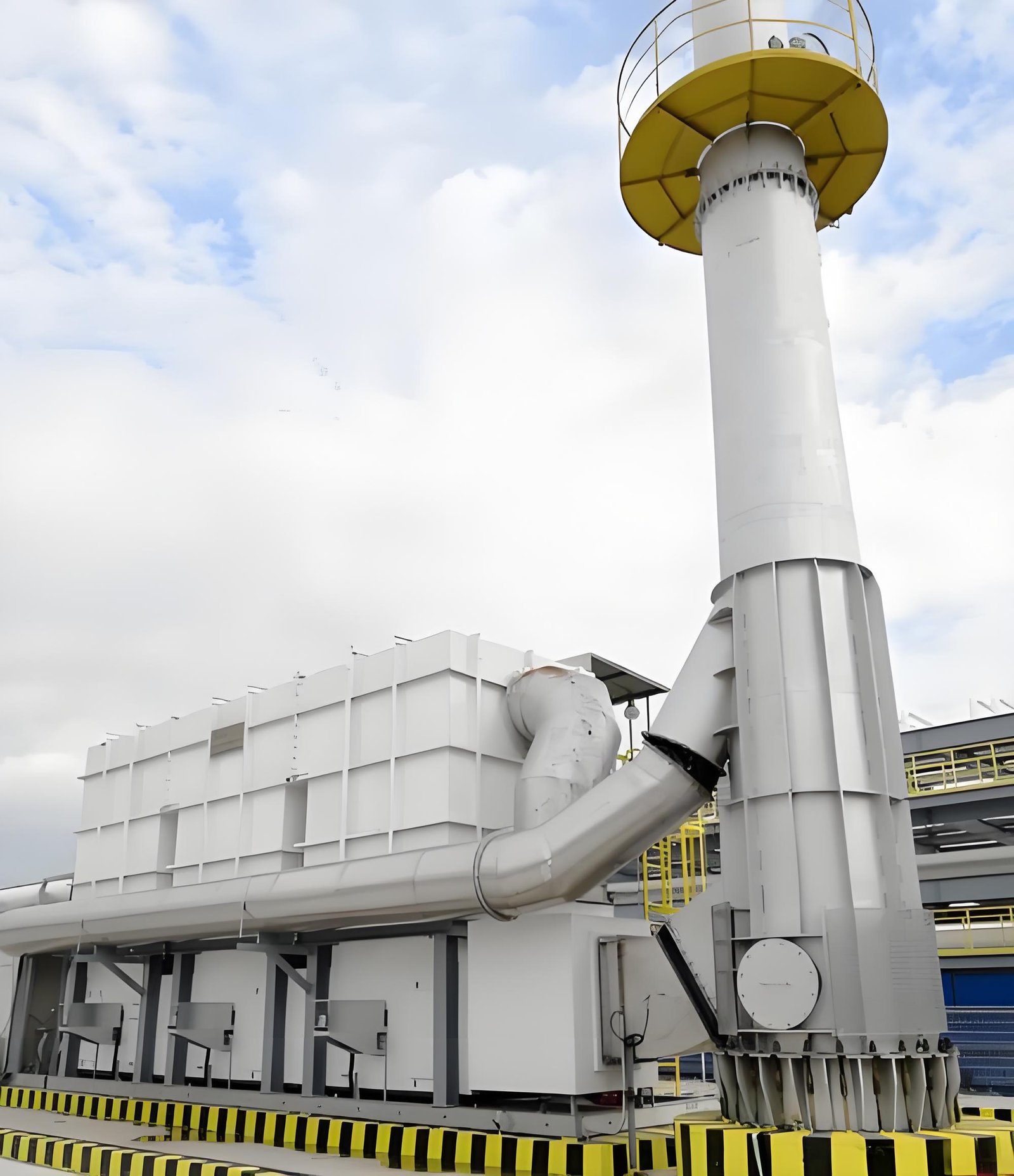 RTO duct and access platform illustrating instrument and sampling-point preparation