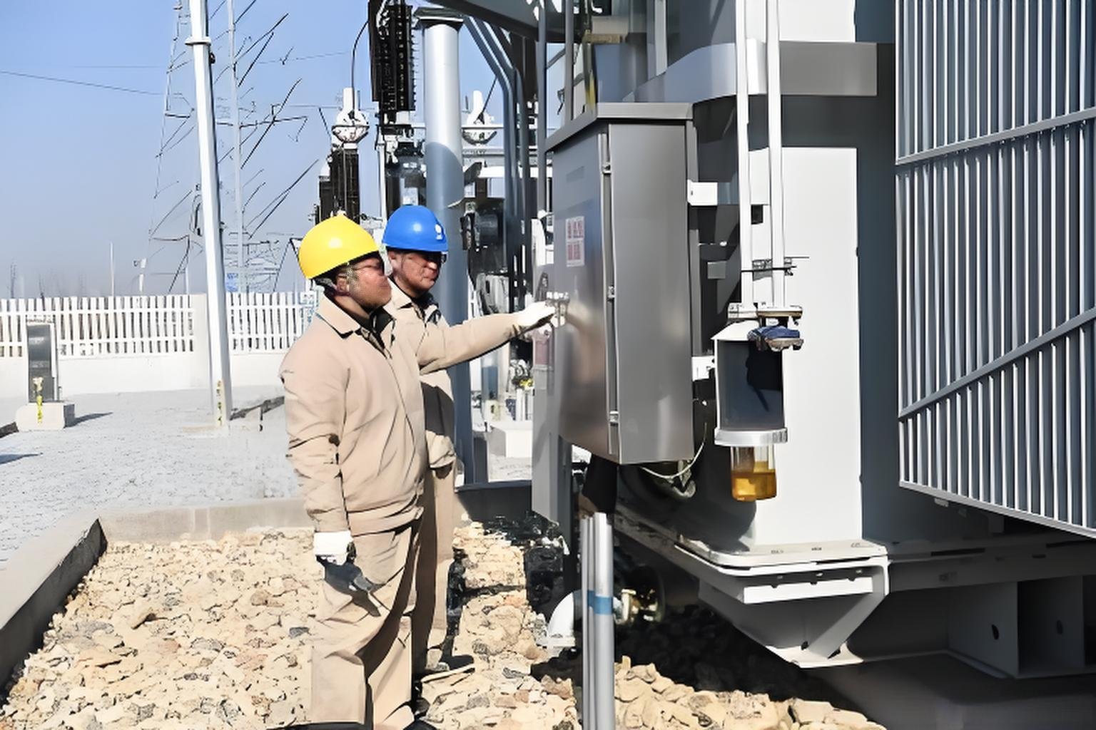 Technicians checking industrial control equipment during RTO commissioning